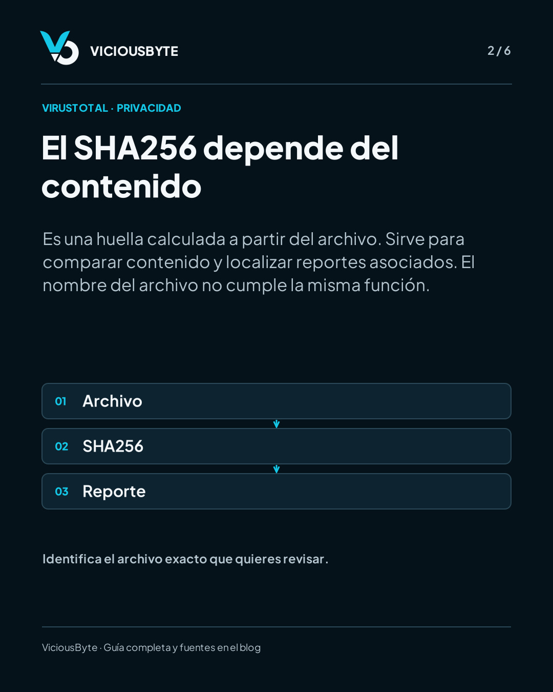VirusTotal: consulta el SHA256 antes de decidir si subes un archivo — lámina 2