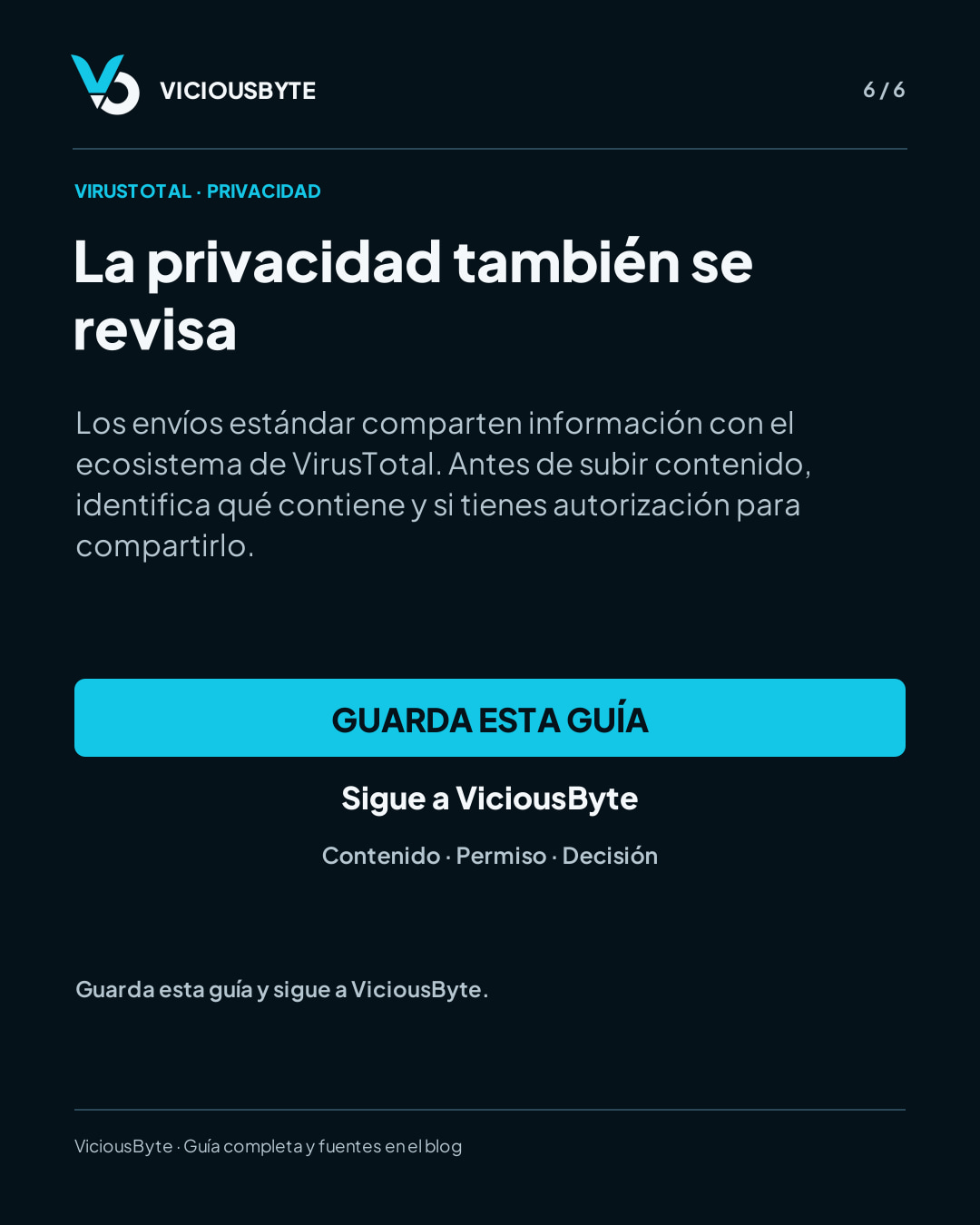 VirusTotal: consulta el SHA256 antes de decidir si subes un archivo — lámina 6
