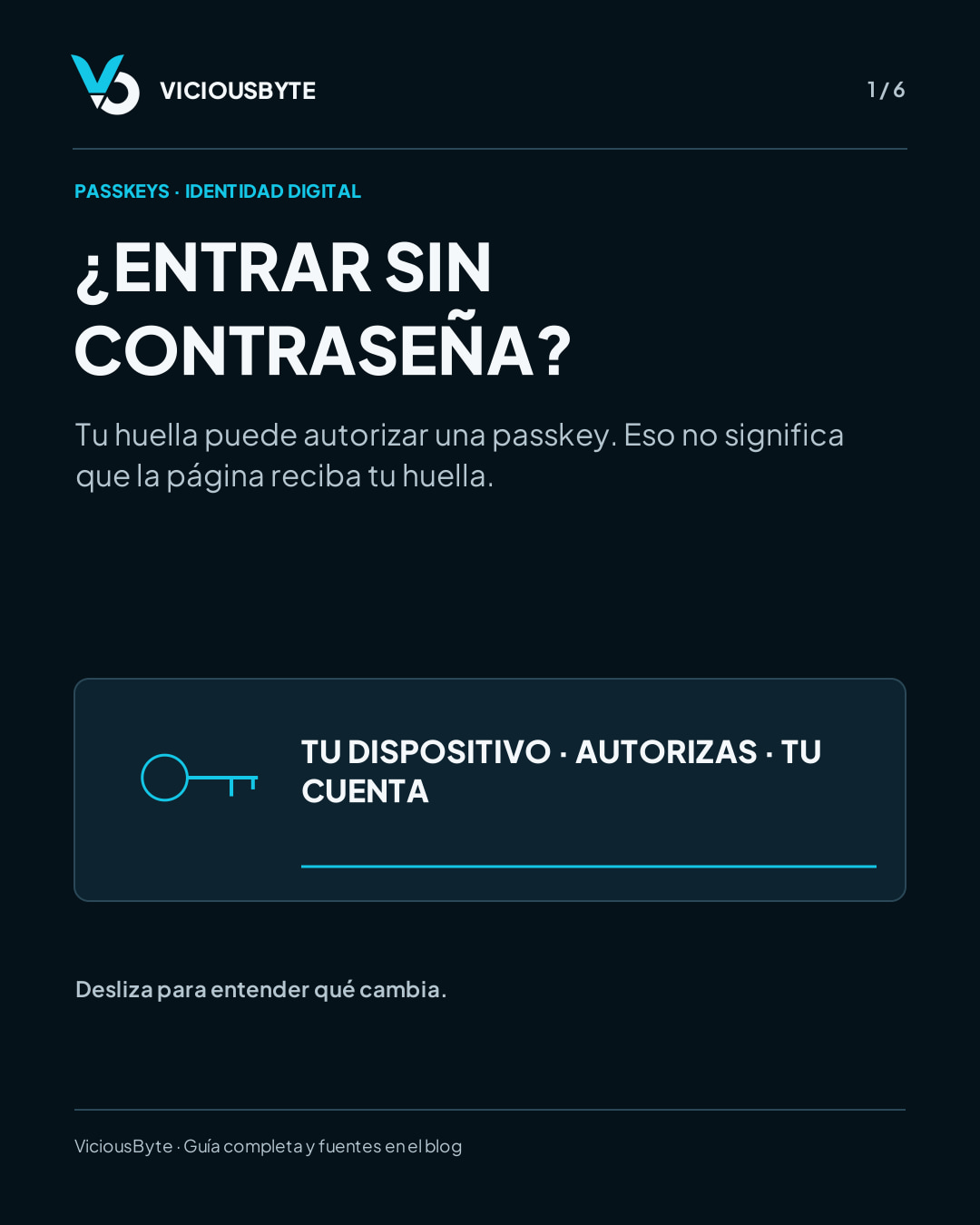 ¿Entrar sin escribir contraseña? Así funcionan las passkeys — lámina 1